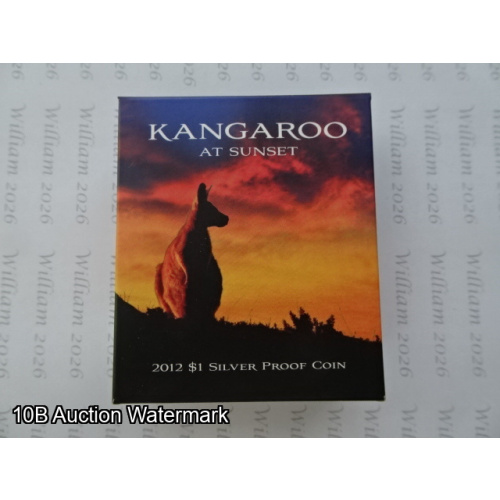 2012 Kangaroo at Sunset $1 silver proof coin