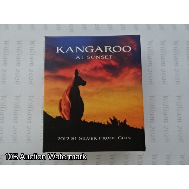 2012 Kangaroo at Sunset $1 silver proof coin