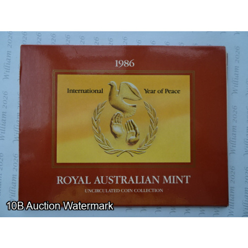 1986 Carded Coin Set RAM International Year Of Peace