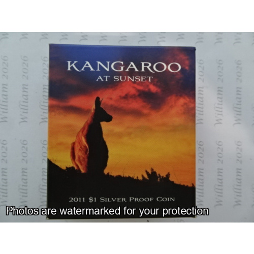 2011 Kangaroo at Sunset $1 proof coin