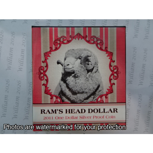2011 Rams Head proof coin  $1 Silver