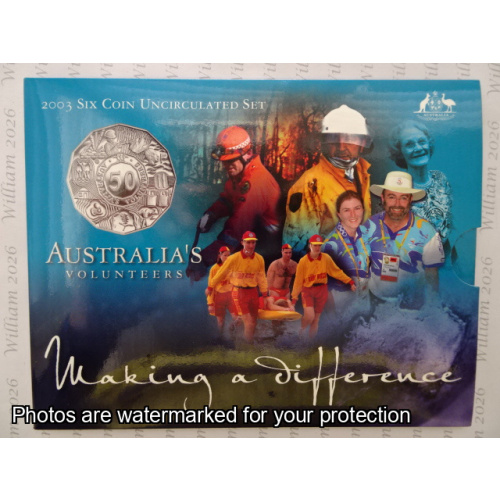 2003 Coin set - volunteers 6 uncirculated coins