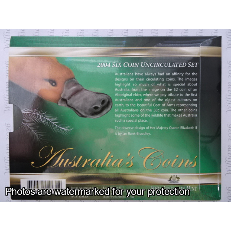 2004 Coin Set Aust Orig Decimal Coin Design