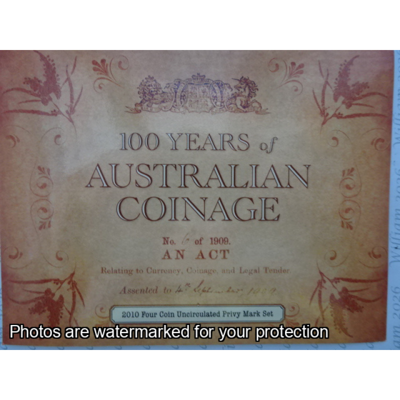 2010 4 x $1 One Hundred Years of Australian Coinage