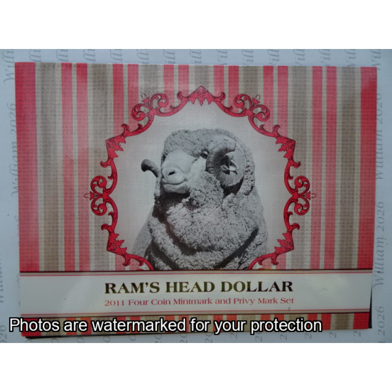 2011 Rams head Dollar 4 x $1 mint marks