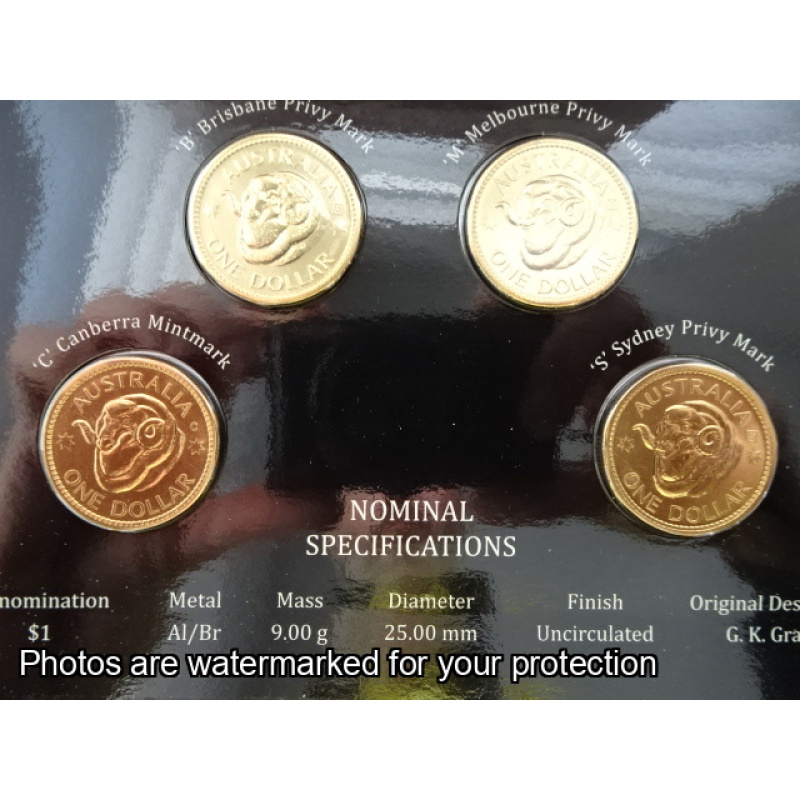 2011 Rams head Dollar 4 x $1 mint marks