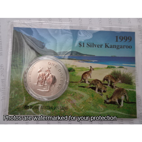 1999 Silver Kangaroo 1 Ounce $1