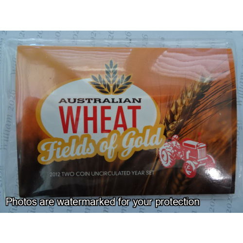 2012 2 coin set Australian Wheat Fields of Gold $1 and 20c