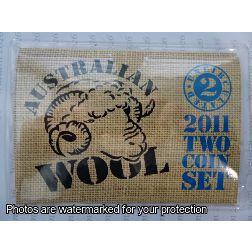 2011 2 Coin set - Australian Wool $1 and 20c