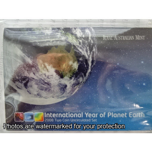 2008 2 coin set International Year of Planet Earth $1 and 20c