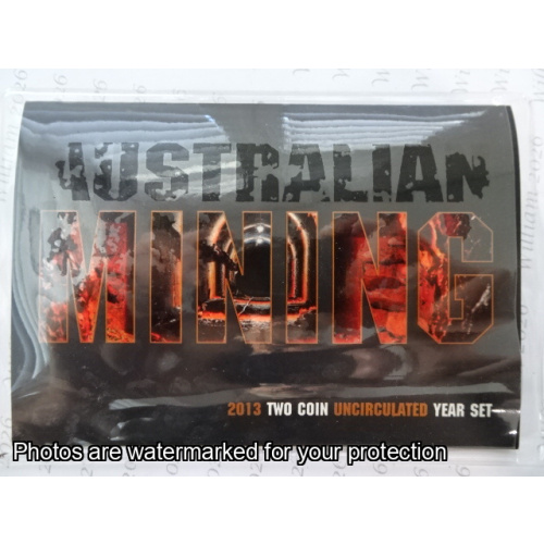 2013 2 coin set Australian Mining $1 and 20c