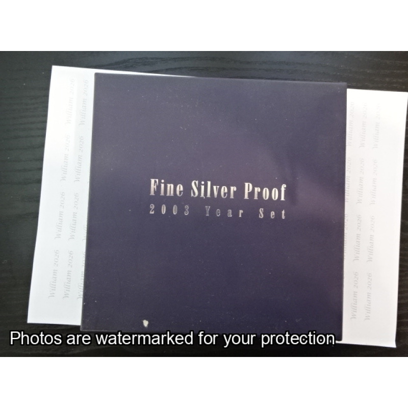 2003 Fine Silver Proof Year Set 124.10 grams Silver