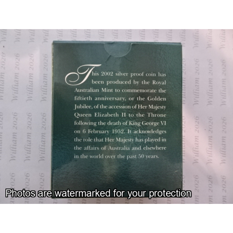 2002 50c Fine Silver Proof Golden Jubilee QE II