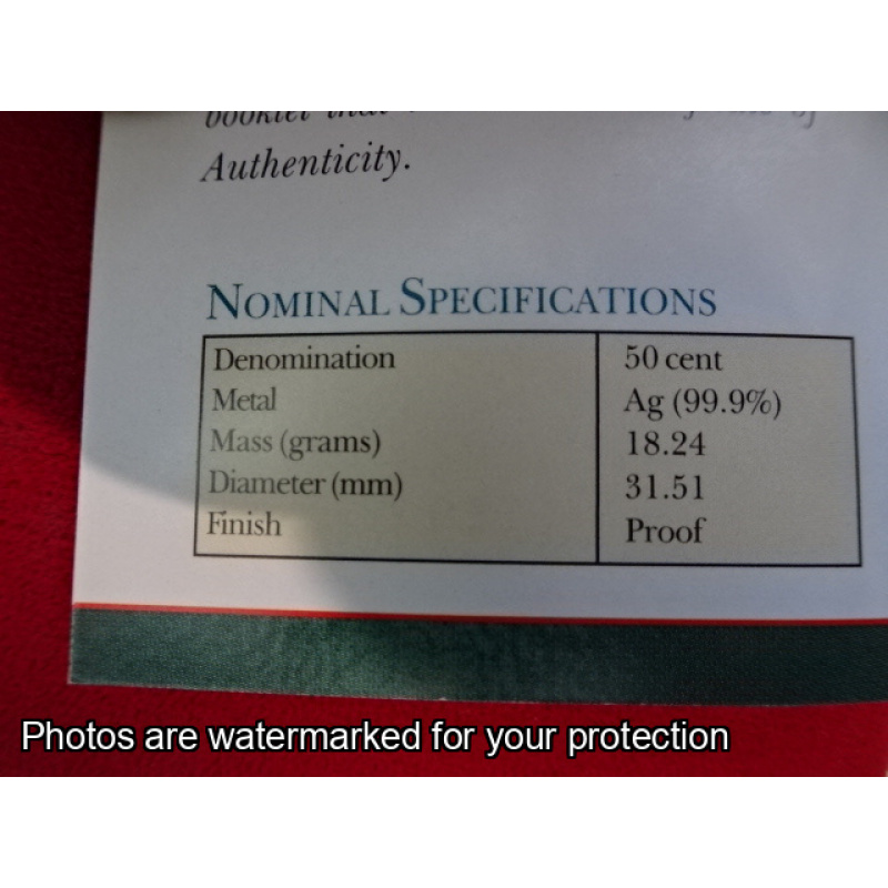 2002 50c Fine Silver Proof Golden Jubilee QE II