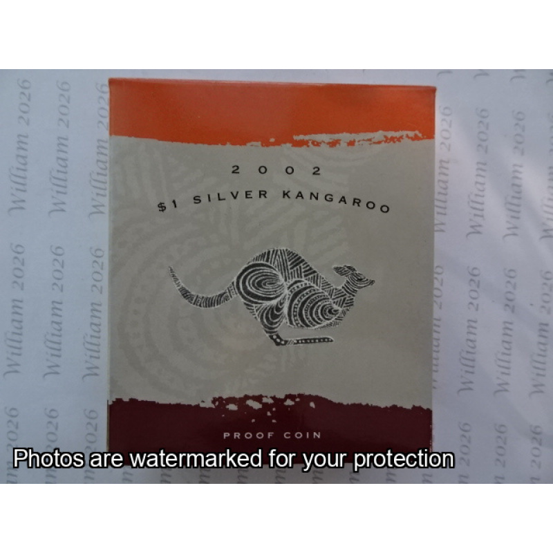 2002 Silver Kangaroo 1 ounce $1 Coin Fine Proof Coin