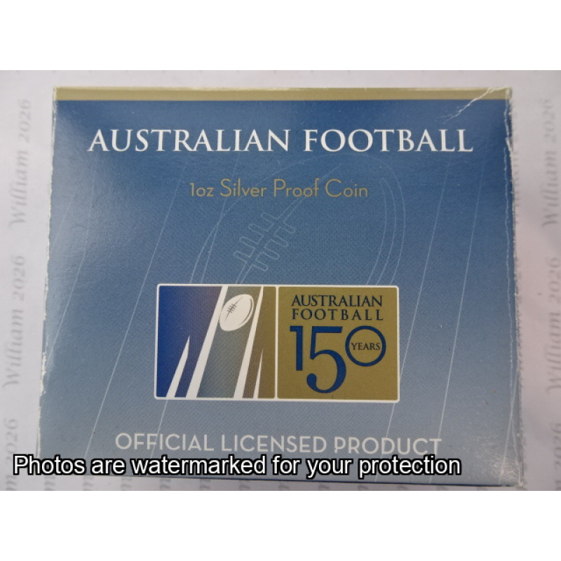 2008 $1 Fine Silver Proof Coin Australian Football 150 years