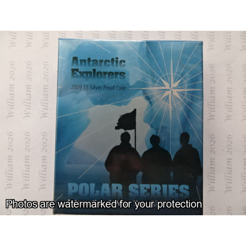 2009 $5 Fine Silver Coin Polar Antarctic Explorers