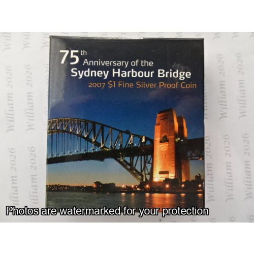 2007 $1 Silver proof coin Sydney Harbour Bridge