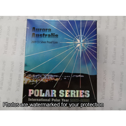 2009 $5 Fine Silver Polar Series - Aurora Australis