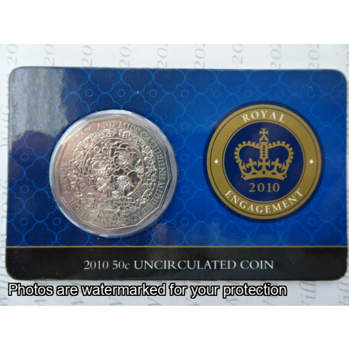 2010 50c Royal Engagement Uncirculated Coin