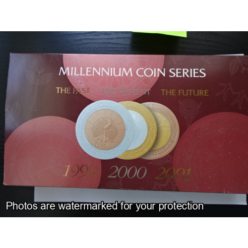 1999-2001 Millennium Series - 3 x $10 proof coins