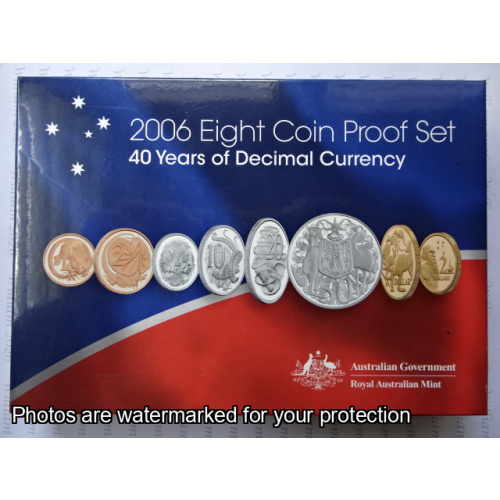 2006 Year Coin Proof Set - with featured round 50c
