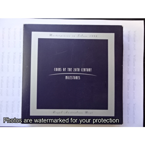 1998 9 coin set Masterpieces in Silver Coins of 20th Century