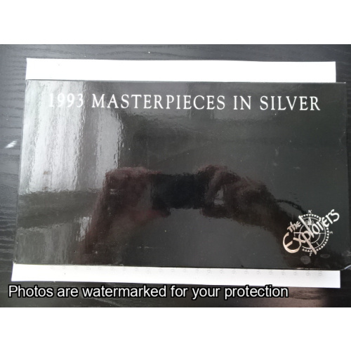 1993 5 x $5 coins Masterpieces in Silver