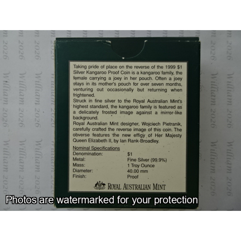 *** SOLD ***  1999 $1 Silver Kangaroo