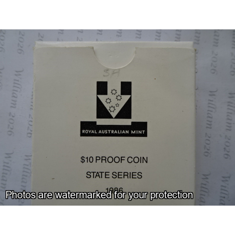 1986 $10 Proof Coin South Australia 1836 - 1986